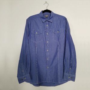 Men's Kenneth Cole Reaction Blue Button-Up Large